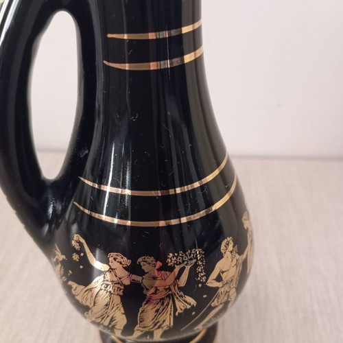 Vintage decorative vase with 24K gold ancient Greek motifs like new