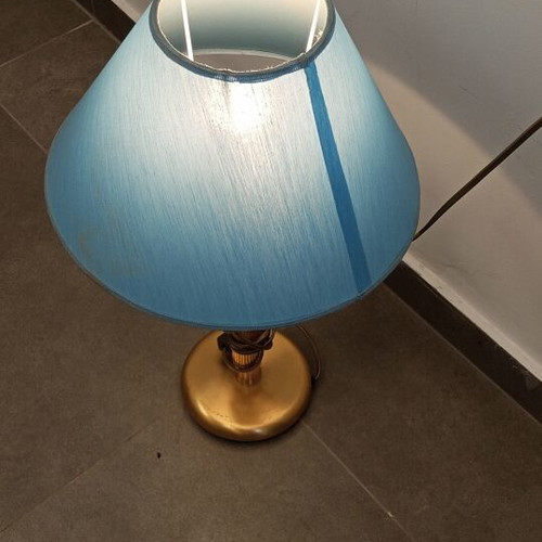 Gallis Lighting ARC Table Lamp like new, gold and light blue