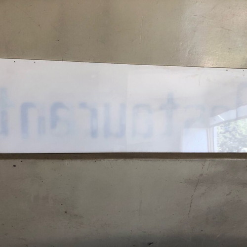 Restaurant sign from plexiglas like new 80x25cm