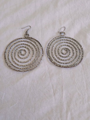 Spiral dangle earrings used, silver