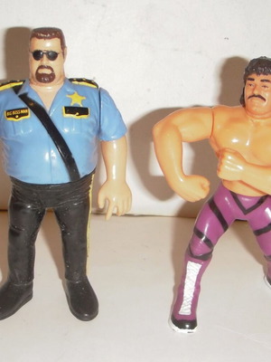 WWF Giant Wrestling Figures, pack of 2, vintage