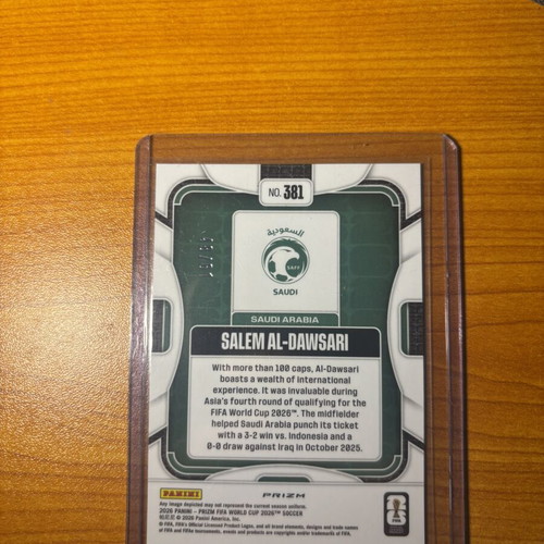 Salem Al-Dawsari 2026 Prizm FIFA World Cup Panini Logo Refractor card like new