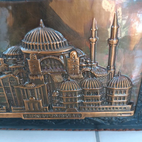 Photo Album from Constantinople with Embossed Copper Cover, New