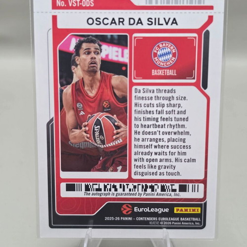 2025-26 Panini Contenders EuroLeague Oscar Da Silva Play-In Ticket Auto /99