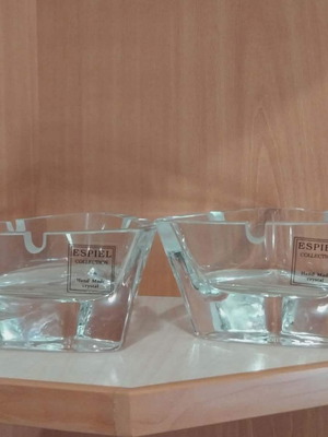 Handmade crystal ashtray Espiel like new, set of 2