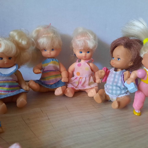 Retro Mini Dolls and Babies Steffi Love Simba & Petra used, set of 7