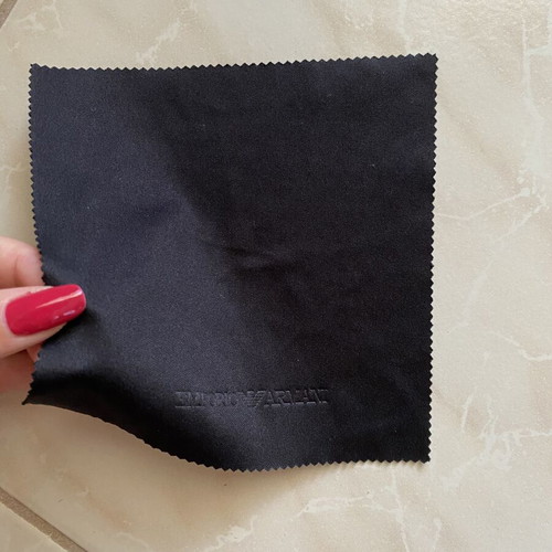 Emporio Armani glasses case and cleaning cloth used, black