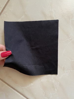 Emporio Armani glasses case and cleaning cloth used, black