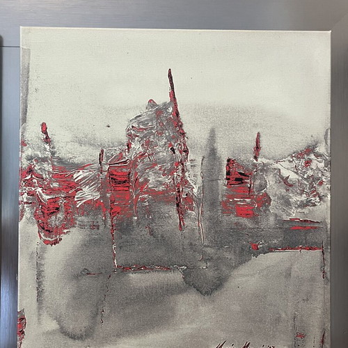 Triptych Painting oil print on canvas by Leys Gemma like new