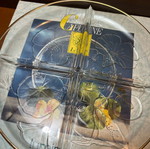 Luminarc Capucine πιατέλα 4 θέσεων καινούργια, floral glass με χρυσό χείλος