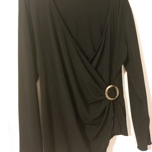 Elxis women's blouse black wrap like new, size L