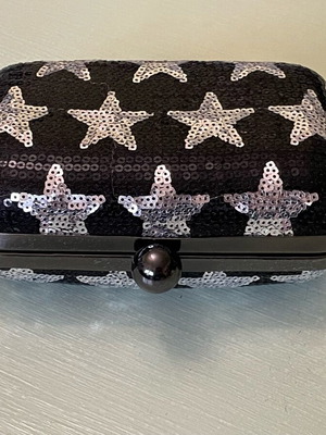 Zara evening clutch bag hand-held used, vintage with embroidered sequins