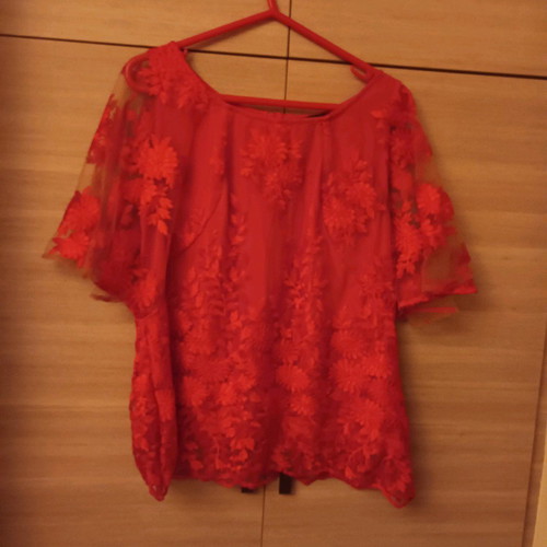 Abiye set new No50 coral with fitted skirt and embroidered blouse