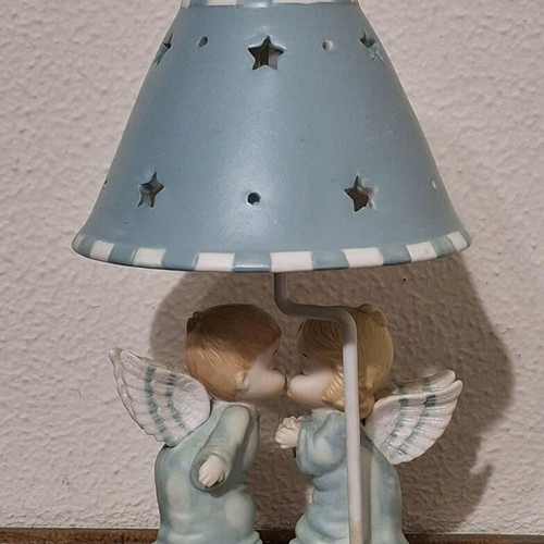 Vintage ceramic candlestick with angels 90s like new decorative