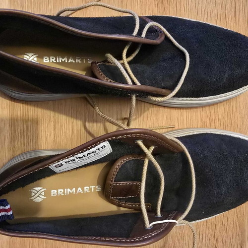 Brimarts suede sneakers used, dark blue and brown, size 44