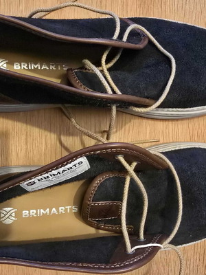 Brimarts suede sneakers used, dark blue and brown, size 44