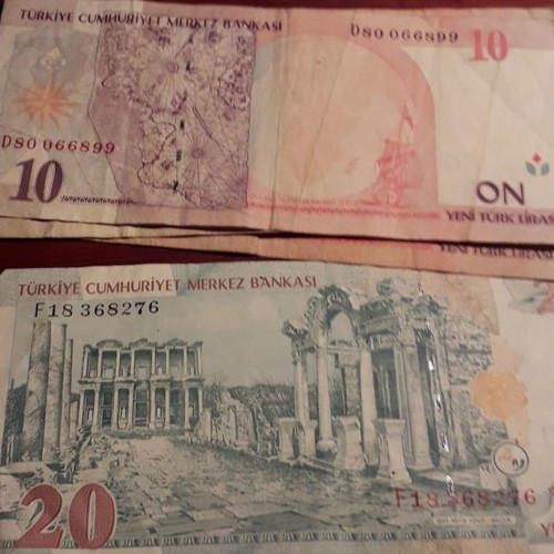 Turkish lira used, 55 notes (1970)