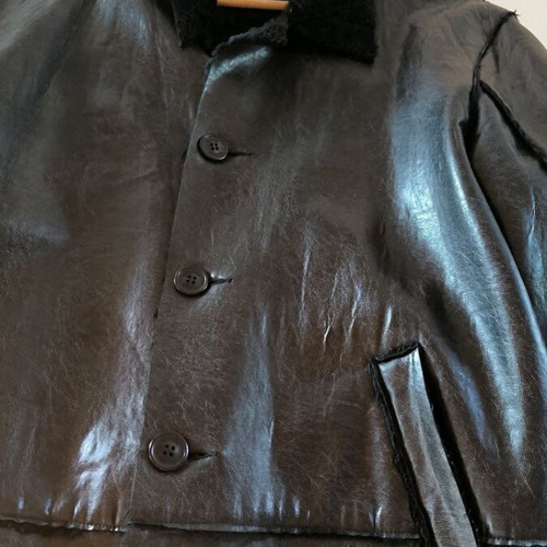 Guess leather coat like new, black, size L