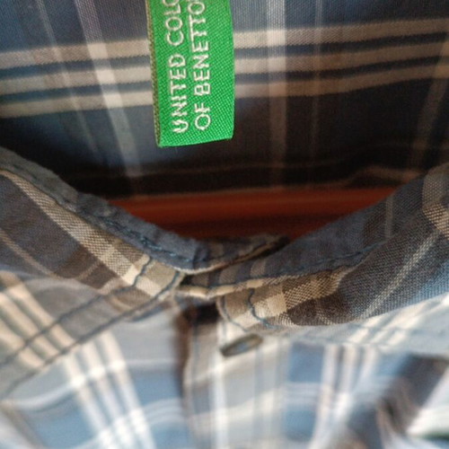 Benetton shirt like new, white and blue, size 170 cm