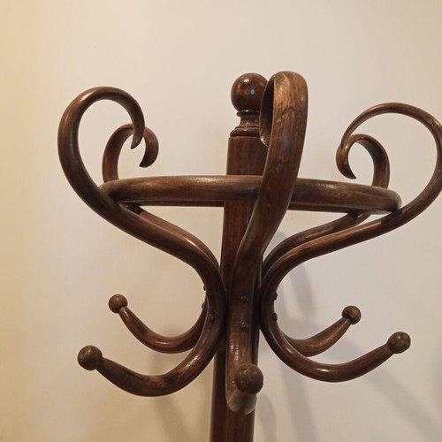 Wooden coat stand, solid wood, 2 meters high