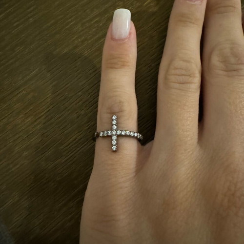 Sevalier ring from 925 silver like new, zircon, silver-anthracite color