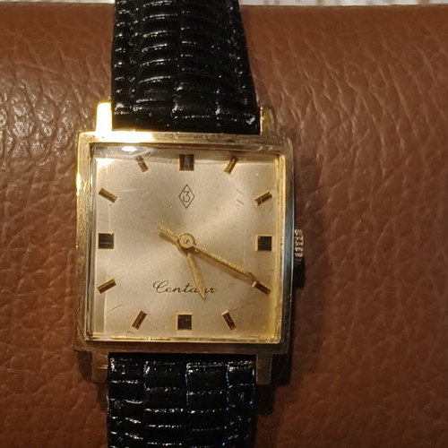 Centaur Vintage Square Mechanical Watch, Gold Tone