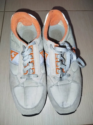 Le Coq Sportif women's sneakers used, size 39, orange and turquoise