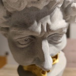3D Printed David Bust with Gold Skull new, modern decorative art