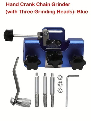 Chain grinder hand crank with 3 files new