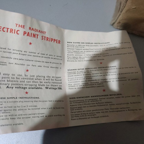 Vintage electric paint stripper used with box and manual