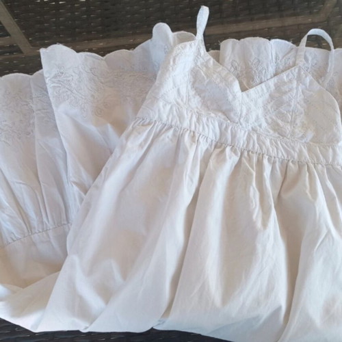 Benetton white boho summer dress for girls 8-9 years like new
