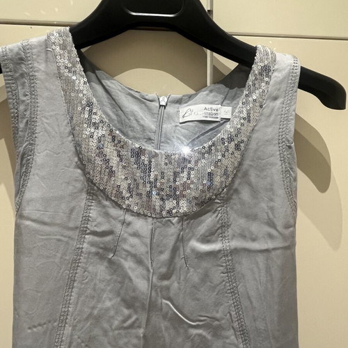 Active dress size 16 used, grey with silver sequins and lace