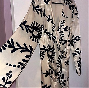 Zara mini φορεμα τύπου σατέν κιμονό