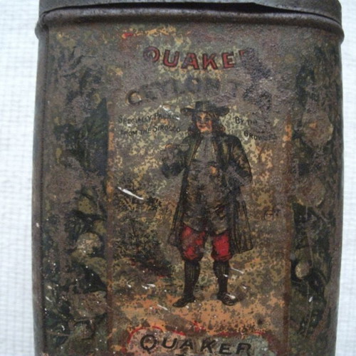 Quacker Celyon Tea metal box used with wear