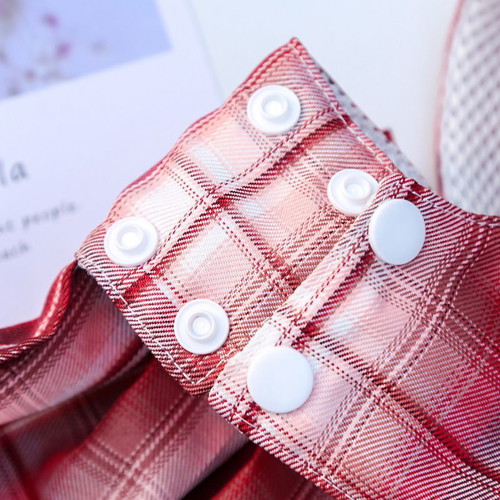Candy Girl dog dress S new pink-white checkered with bow