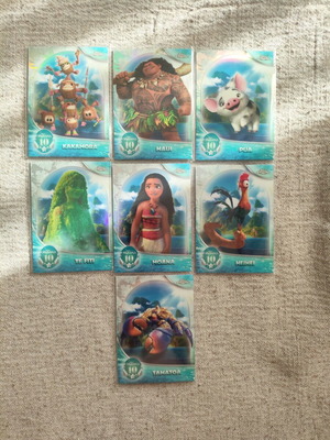 Topps Chrome Disney Moana 10th Anniversary Cards like new, set of 7