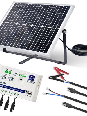 Monocrystalline Solar Panel Kit 25W 12V with Controller and Mounting