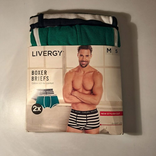 Livergy men's boxer briefs set size M, 2 pieces, multicolor, new