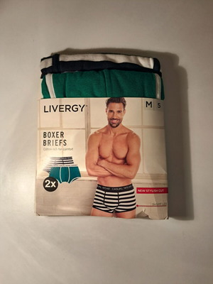 Livergy men's boxer briefs set size M, 2 pieces, multicolor, new