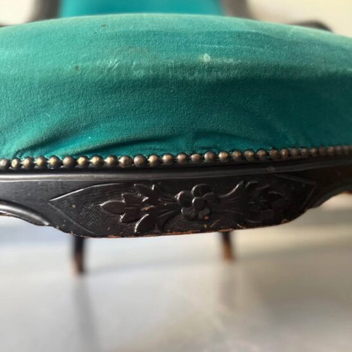 Vintage armchair with velvet upholstery