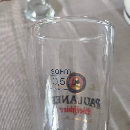 Paulaner beer glasses like new, 500ml capacity