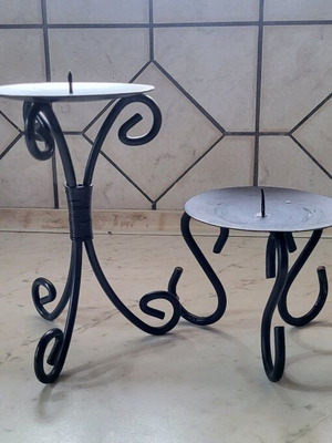 Decorative candle holders black color, two, like new