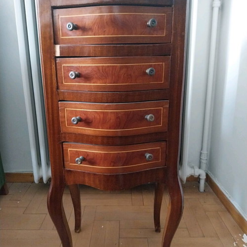 Vintage chest of drawers used with wear on one drawer