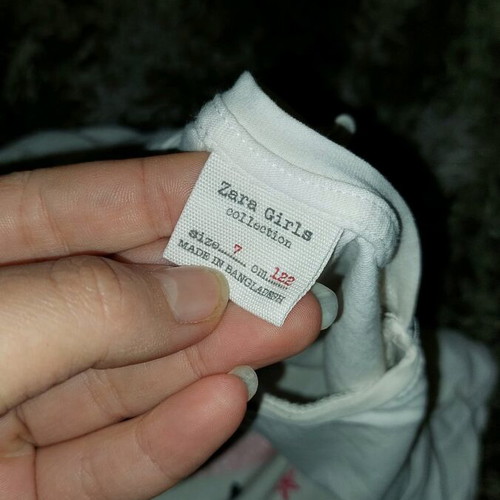 Zara children's blouse used, size 7 years, white pink