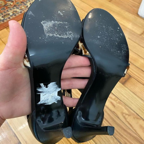 Sandro Paris leopard black heels like new