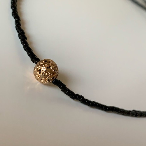 Handmade necklace with lava and Miyuki Delica glass beads new