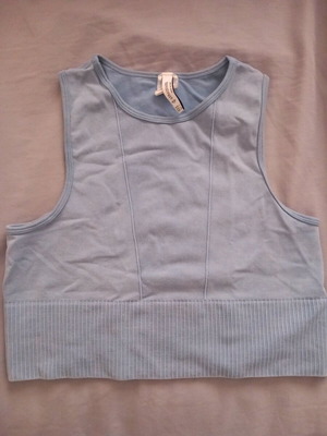 Elastic mustache top like new, blue, size L
