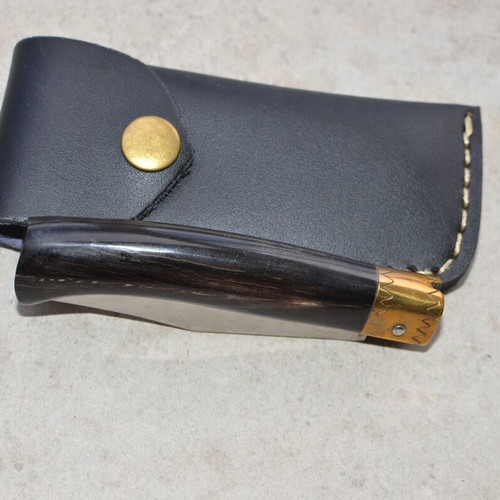Handmade Folding Knife Stainless Steel Buffalo Horn Handle new