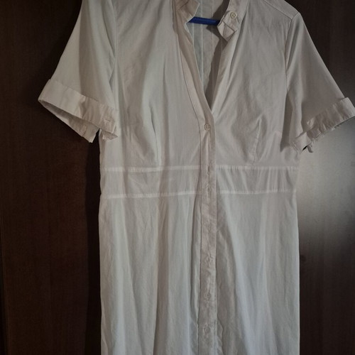 White dress with buttons like new, cotton with elastane, size L