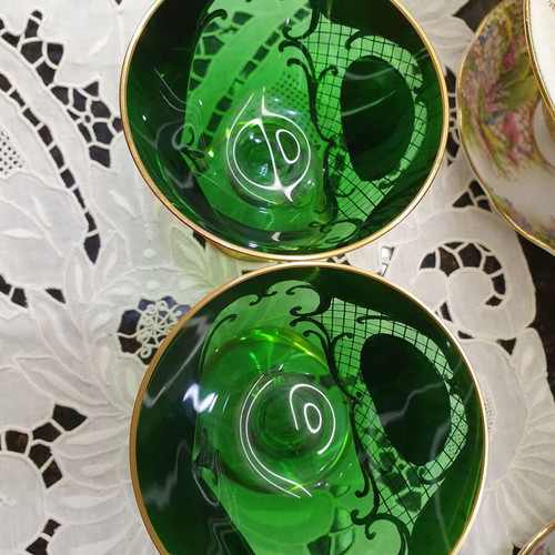 Bohemia champagne glasses like new, set of two